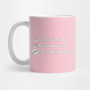 Funny Excel/Spreadsheet: Unicorns, Rainbows Mug